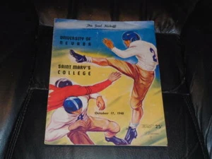 1948 NEVADA AT SAINT MARYS COLLEGE FOOTBALL PROGRAM - Picture 1 of 2