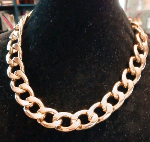 VETEMENTS Collana catena tono oro pesante carriera professionale maglia ovale 18" 23 5"