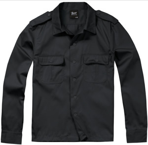 Brandit US Style Shirt Long Sleeve Outdoor Military Army Water-Repellent Black