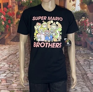 Camiseta Oficial Nintendo Super Mario Brothers Talla L Retro Negra Para Hombre - Imagen 1 de 4