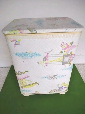 Vintage 1960s Redmon Circus Clowns Kids Child Baby Nursery Clothes Hamper Basket - Image 1 of 4