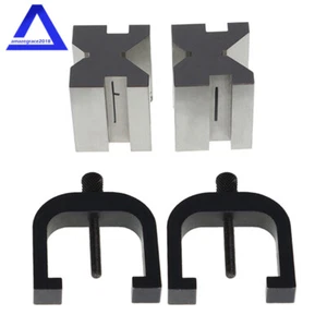 1 par de bloque de acero cromado duradero de alta precisión de 1-3/8" × 1-5/8" × 1-3/4" 90 "V" - Imagen 1 de 12