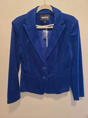 NEW Womens Size 16 Metrostyle Corduroy Royal Blue Timeless Chic Blazer   - Image 1 of 4