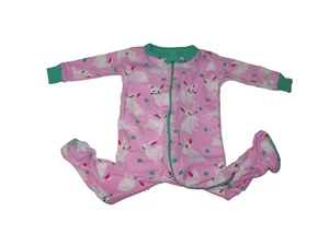 Hatley Boutique Girls One Piece Size 0-3M Long Sleeve Footed Bunny/Shamrocks EUC - Picture 1 of 4