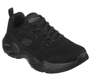Skechers Black Work Shoes Mens Memory Foam Mesh Slip Resistant Air Cooled 200117 - Picture 1 of 6
