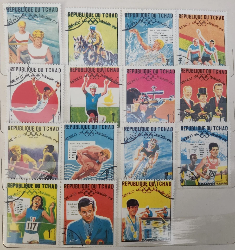 TChad Gold Medal Winners Olympic Games Mexico '68 1969 - Image 1 of 1