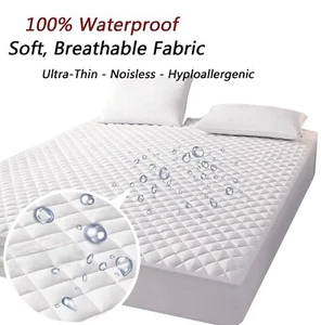 EXTRA TIEFER GESTEPPTER MATRATZENSCHUTZ PREMIUM WASSERDICHT BETTLAKENBEZUG - Bild 1 von 103