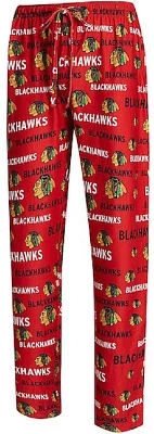 Pantalones de pijama sintéticos Chicago Blackhawks rojos Midfield para hombre Foto 1 de 3