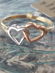 Anillo Corazones Multi Tono Oro Sólido 10kt - Imagen 1 de 12