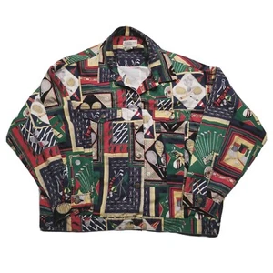 VINTAGE Golf and Tennis Country Club Jacket Adult Large Coat Button Up 80s  - Picture 1 of 12