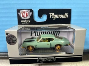 1/64 M2 1969 PLYMOUTH BARRACUDA 440 GRÜN JAGDAUTO - Bild 1 von 3