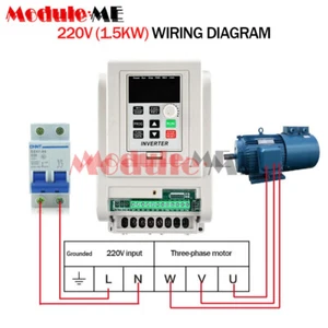 220V 1.5KW Variable Frequency Drive Inverter CNC VFD VSD 1 To 3 Three Phase - Picture 1 of 12
