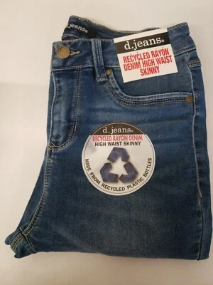 djeans NEW SUPER Skinny RAYON blend Blue Jeans leggings High waist  JEGGING - Image 1 of 3