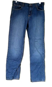 Cat & Jack relaxed straight jeans girl's size 16 blue cotton adjustable waist - Picture 1 of 10