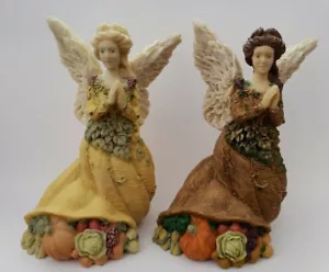 2 Estatuillas de United Design Corp Angels Collection Otoño's Bounty Angel 1994 - Imagen 1 de 6