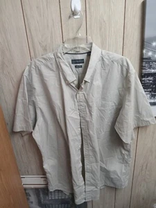 COVINGTON Short Sleeve Dress Shirt Mens Size 2xl Khaki Button Up - Picture 1 of 7