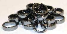 100 count Bulk Lot Wholesale 6mm Flat Hematite Rings (Random Mix of Ring Sizes)