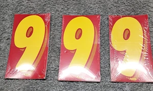 3 Pack Red Yellow Car dealer stickers windshield Vinyl Numbers Decals 7.5" #9 - Picture 1 of 3