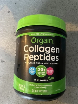 Peptídeos de colágeno hidrolisado Orgain em pó sem sabor 16 oz validade 11/26 frete grátis - Imagem 1 de 3