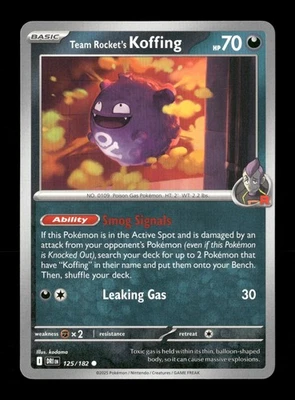 Team Rocket's Koffing Common SV10: Destined Rivals 125/182 NM Pokemon NM - Image 1 of 2