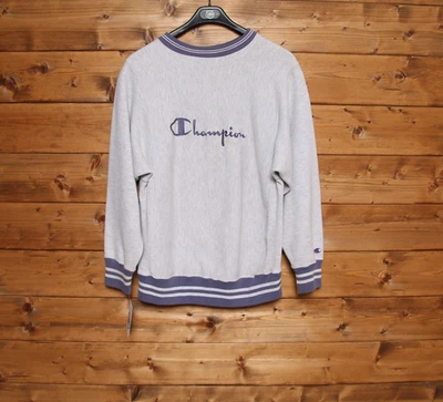 Sweat-Shirt Champion Reverse Wave Taille M Utilisé (Sa2200) Gris Vintage Made US - Photo 1/4