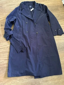 NWT $168 Women’s Gap Double Breasted Navy Blue Raincoat Trench Coat Size XXL - Picture 1 of 6