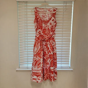 Banana Republic Poplin Corset Waist Midi Dress Size 6 Red Floral NWOT NEW $140 - Picture 1 of 6