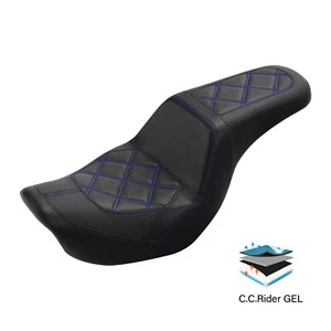 Gel Driver & Passenger Seat Fit For Harley Dyna Fat Bob Switchback FLD 2006-2017 - Picture 1 of 27
