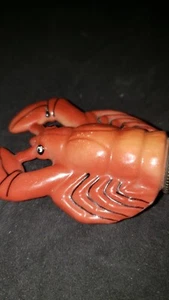 Vintage HINGED BOX - Ceramic/Porcelain LOBSTER- No Trinket - Picture 1 of 5