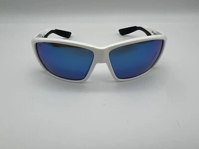 NUEVO Gafas de sol polarizadas Costa Del Mar TUNA ALLEY blancas/azules espejo vidrio 580G Foto 1 de 4