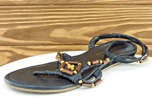 Cole Haan Size 6.5 M Black Gladiator Leather Women Sandal Shoes 55631 - Picture 1 of 8
