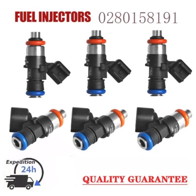 6Pcs Upgrade Fuel Injectors 0280158191 For 2016-2017 Ford Transit 150 3.7L V6 - Image 1 of 4