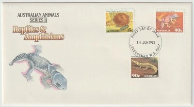 1982 FDC Australia - Reptiles & Amphibians - 15, 40 & 90 Cent Stamps - Image 1 of 2