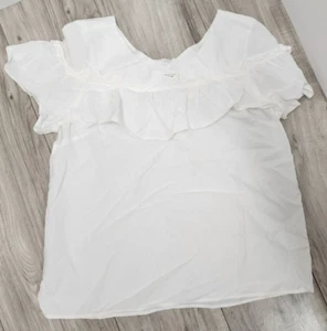 Black Rainn Ruffle Shirt Woman's Size M - Picture 1 of 5