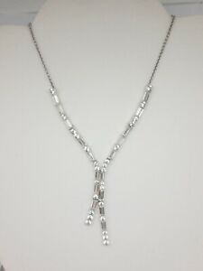 Simply Vera Vera Wang Sterling Silver White Sapphire Baguette Necklace MSRP $625