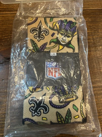 New Orleans Saints Mardi Gras socks - Men’s - L/XL Cover