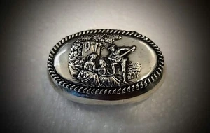 HENRY MATTHEWS STERLING PATCH / SNUFF BOX MUSICIANS ROMANTIC SCENES ENGLISH 1924 - Picture 1 of 7