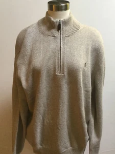 Polo Ralph Lauren Herren beige Strick Mockausschnitt Reißverschluss Pullover Baumwolle Gr. 2XL - Bild 1 von 10