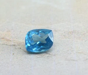 Anillo de aguamarina azul cielo suelto natural tamaño piedra preciosa 7,60 quilates gema corte elegante - Imagen 1 de 12