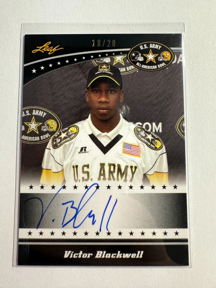 K139,251 - 2011 Leaf Army AA Bowl Tour Auto Black #TAVB1 Victor Blackwell #/20 - Image 1 of 1