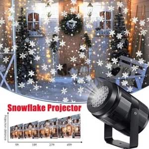 LED Snowflake Christmas Projector Indoor Moving Laser Light Lamp Party Decor UK - Picture 1 of 5