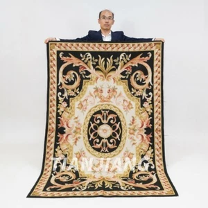 4x6ft Handknotted Wool Rug Living Room Aubusson Tapestry Royal Villa Carpet K38C - Picture 1 of 8