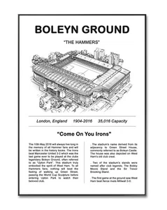 Póster West Ham, póster West Ham Boleyn Ground West Ham Stadium, impresión A4 - Imagen 1 de 4