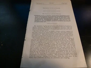Government Report 1901 Testimony H.R Fuller Brotherhood Locomotive Engineers - Picture 1 of 1