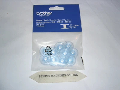 GENUINE BROTHER SEWING MACHINE BOBBINS 11.5 PKT 10 SFB SA156 XA5539151- A896