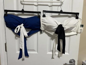 Ralph Lauren NWT Womans Front Bow Bikini SwimTop.White/BlacorNavy/White.14choose - Picture 1 of 24