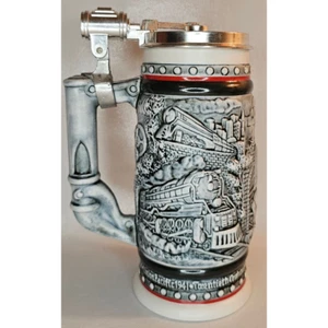 8" Avon Age Of The Iron Horse Ceramic Stein In Original Box - Picture 1 of 10