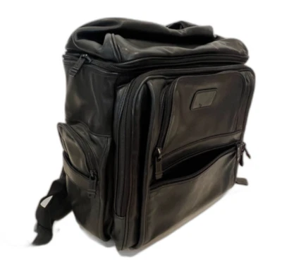 TUMI черный кожаный рюкзак ноутбук чехол #9640d3 Napa кожаный винтажный  - Изображение 1 из 4
