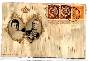 ROYALTY BELGIUM Reali di Belgio A riliero Oro carta Pergamena PC Viaggiata 1906 - Imagen 1 de 1
