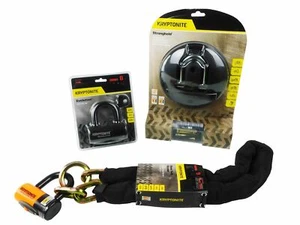Kryptonite Stronghold Series 4 Disc Lock Black and 1213 4.25 ft w/ Disc Lock - Picture 1 of 4